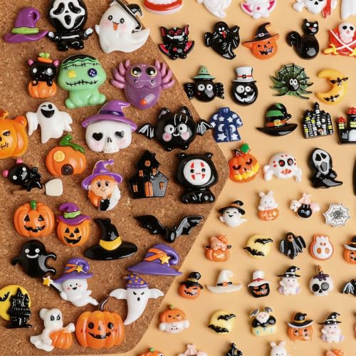 50PCS Halloween Mini Resin Figures, Random Styles Halloween Figurines - color: Halloween-a-random