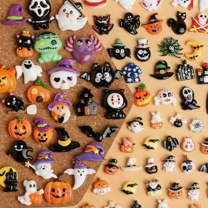 50PCS Halloween Mini Resin Figures, Random Styles Halloween Figurines - color: Halloween-a-random
