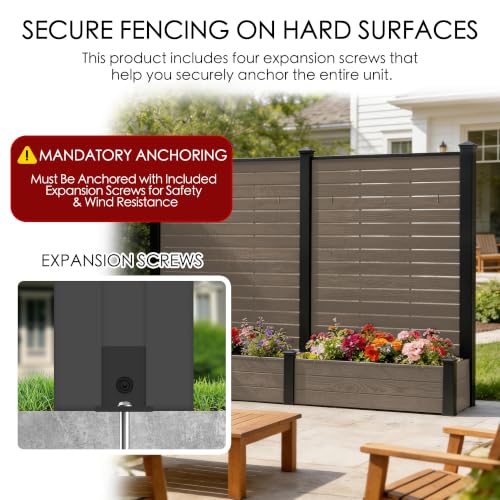 Kozyard 2Pack Privacy Screen with Planter 70"H x 51"W Outdoor Garden Screen - color: Taupe/2Pack