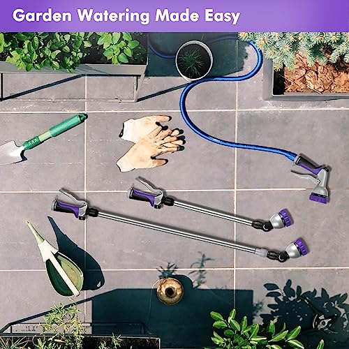 RESTMO Long Telescopic Watering Wand for Garden Hose, 36”-60” Garden Wand - color: Purple