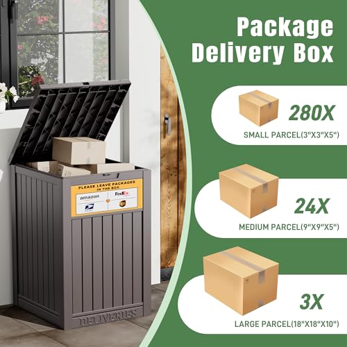 Package Delivery Box for Outside, Brown - color: 021 Brown