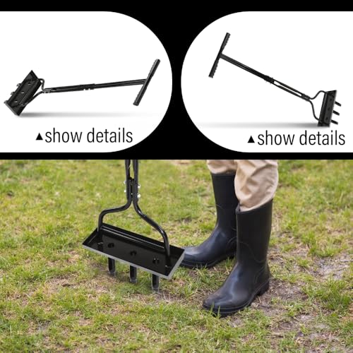 DOTCOM Lawn Aerator Coring Garden Tool with Soil Core Storage Tray