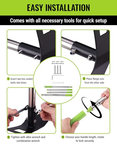 WORKPRO Weed Puller Tool with Long Handle, 2-in-1 Garden Hoe & Weed Rake