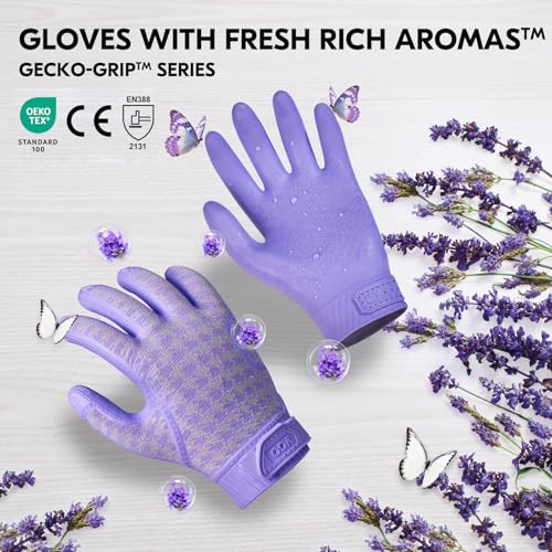Vgo... Women's Gardening Gloves,Work Gloves,TPE Waterproof Palms, Anti-Slip,Breathable 3D Knit Back(TP1152) - size: Large