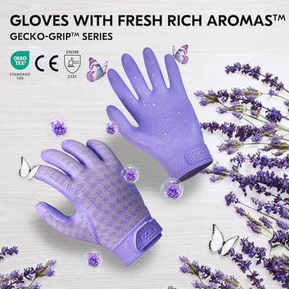 Vgo... Women's Gardening Gloves,Work Gloves,TPE Waterproof Palms, Anti-Slip,Breathable 3D Knit Back(TP1152) - size: Large