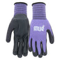 Mud Grip Women's Nylon Seamless Knit Shell Water Resistant Dotted Nitrile Palm Gardening Gloves - color: Violet, size: Medium/Large (Pack of 1)