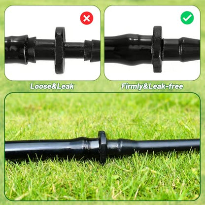 98 FT 1/8" Drip Irrigation Tubing Kits-30 Barbed Coupling+Stakes