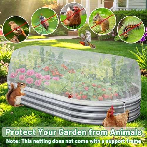 2 Pack Garden Netting for Raised Beds, Ultra Fine Mesh Bird Netting
