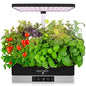 SereneLife Smart Indoor Garden - Hydroponic Herb Garden with 4000K Grow Lights Panel, Control Panel Settings, Water Stick, No Soil, Mess-Free, Height Adjustable, Grows Up to 6 Plants - color: Black