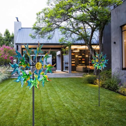 Viveta Wind Spinners for Yard and Garden, Hummingbird Wind Spinners - color: D-hummingbird-1 Pack