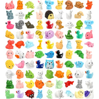 90 Pcs Mini Resin Animals 90 Styles Tiny Small Animal Figures to Hide - color: 90pcs Different Styles