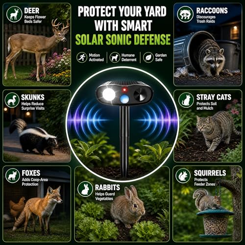 Sonic Fortress Pro Deer Repellent Solar Ultrasonic Animal Repeller 2 Pack