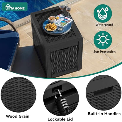 YITAHOME 32 Gallon Deck Box - color: Black, size: 32 Gallon Standard