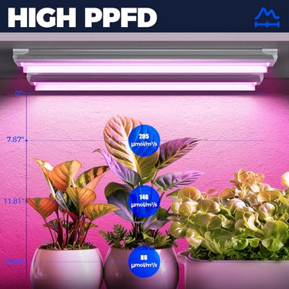 Barrina T8 LED Grow Light, 2FT Full Spectrum Plant Lights, Pink, 6 Packs - color: Pink, size: 2ft-6 Packs