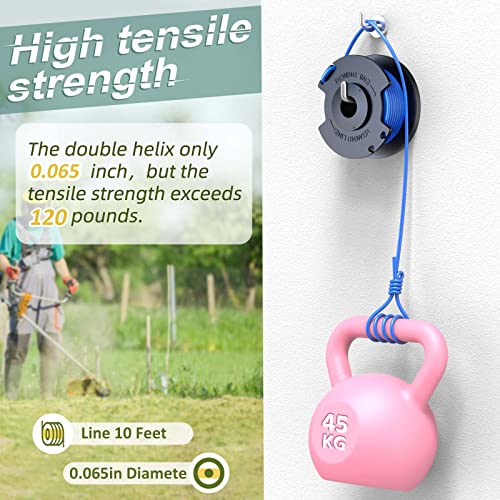 YWTESCH .065 Weed Wacker String Replacement Fit for Ryobi One+ AC14RL3A - color: 6 Spools + 1 Cap