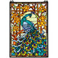 Bieye W10011 Peacock Tiffany Style Stained Glass Window Panel, Blue - size: 15"W x 23"H Rectangular