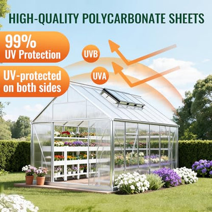 EVERECO 6 Pcs Greenhouse Panel, 6'FT x 2'FT x 0.16" in Polycarbonate Sheet - size: 6'FT x 2'FT x 0.16"IN