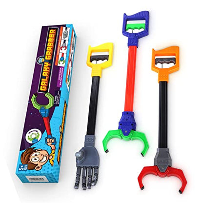 Interactive Grabber Toy for Kids – 3 Pack Robot Claw Arm Set, Hand-Eye Coordination STEM Tool, 18 Inch Reacher Grasping Toy - style: Robot Hand and Robotic Claw Grabber