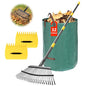 Rake for Leaves - 25 Tines Heavy Duty Metal Rake Set with Leaf Scoops & Collector Bag, Adjustable Rakes for Lawns, 3-in-1 Leaf Collection Tool for Efficient Yard Pine Needle Grass Cleanup 5FT