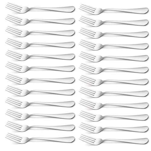 Briout Silverware Dinner Forks Set of 24, Stainless Steel Forks 8 Inches - color: Silver, size: 24-pieces