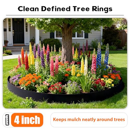 4 inch Tall Landscape Edging Kit 120FT Garden Edging with 210 Spikes for Lawn Edging and Flower Beds (Black, 120FT) - size: 120FT Kit