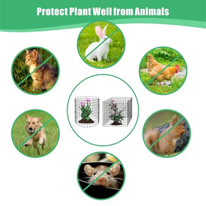 Eunika 8 Pack Round Plant Protector from Animals,24 Pcs 12" x 12" - color: Black-24pcs