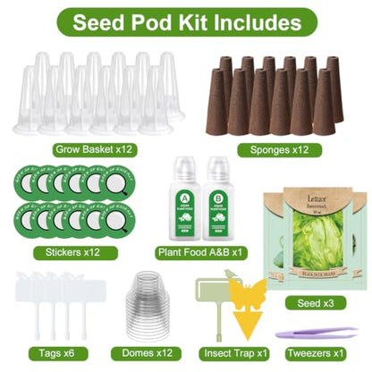 58pcs Hydroponics Pods Kit with Seeds Compatible with AeroGarden