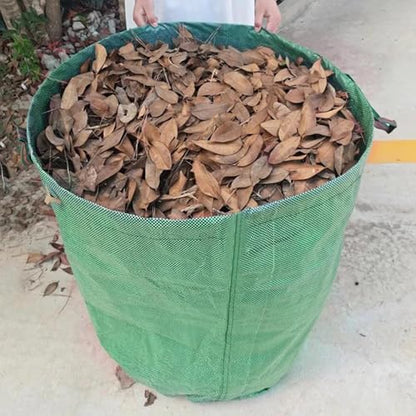 Reusable Garden Waste Bag, 80 Gallon Capacity, Heavy Duty with 4 Handles, Green,Collapsible Gardening Containers for Lawn and Leaf Trash,Weed Bag ﻿ (1)