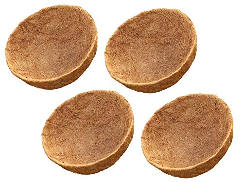4 PCS 14 Inch Round Coco Liners Coconut Liners for Hanging Planters, Hanging Basket Replacement Coco Liners, Round Basket，100% Natural Coco Coir Liners for Hanging Basket - size: 14in/4pcs