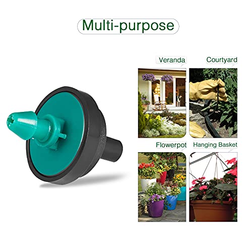 2 GPH Drip Emitters, 2 GPH Pressure Compensating Drip Emitters Maintain Constant Flow, 2 GPH Drip Irrigation Emitters, 50 Per Bag, Green/Black