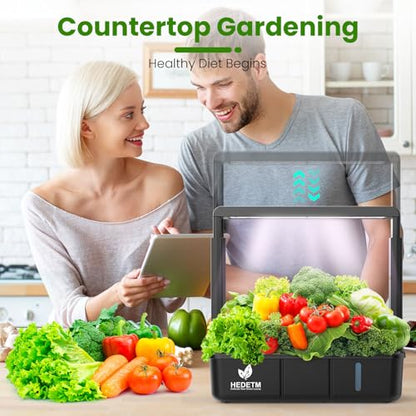 15 Pods Hydroponics Growing System Indoor Garden with LED Grow Light