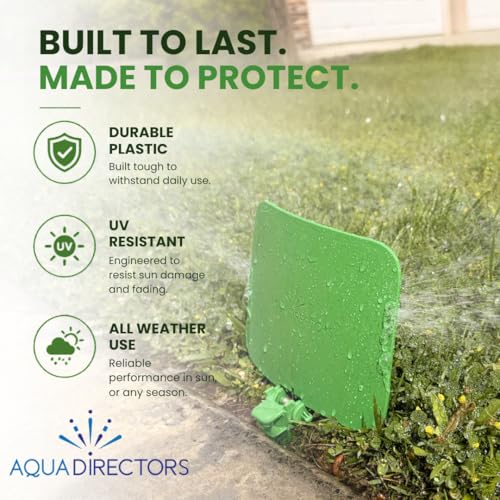 Side Shield 2 Pack – New & Improved Sprinkler Deflector for Lawn Edges, Redirects Overspray from Driveways & Sidewalks, Reinforced Spike & Durable Design