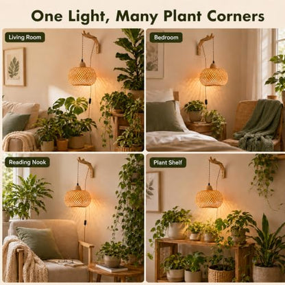 Wall Mounted Grow Lights for Indoor Plants with Timer, Hanging Light