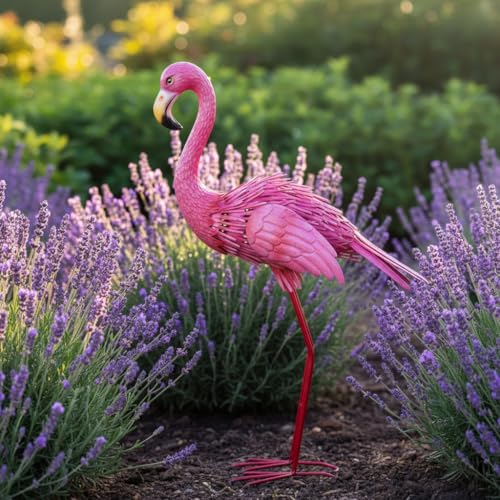 35" Flamingo Garden Statues & Sculpture - color: Flamingo 2