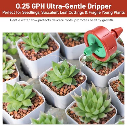 100pcs 0.25 GPH Pressure Compensating Drippers for Drip Irrigation - size: 0.25 GPH 100PCS