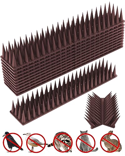 Bird Spikes, 20 Pack Bird Deterrent Spikes Bird Spikes for Outside - color: Brown