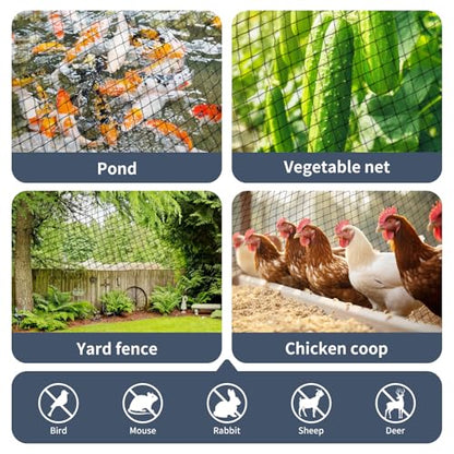 Garden Netting, 15ft x 30ft Black Bird Netting Heavy Duty,Rabbit,Large Bees,Squirrels, Deer,Chicken, Anti Birds, Cardinals，Animal Fencing for Fruit Tree & Vegetable Garden - size: 15ft x 30ft