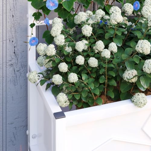 Outsunny Planter Box with Trellis, 35.4 x 15.7 x 47.2 inch, White - color: White