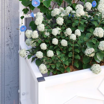Outsunny Planter Box with Trellis, 35.4 x 15.7 x 47.2 inch, White - color: White