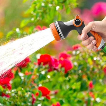 Garden Hose Nozzles,Hose Spray Nozzle with Adjustable 10 Watering Patterns - color: Orange&Orange