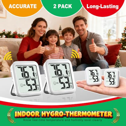 Antonki 2 Pack Room Thermometer Indoor Hygrometer - color: 2 Pcs * Classic White ( 90%+ Choice for Home )