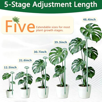 Telescoping Monstera Plant Stakes, 12.5-48.4IN Indoor Plant Support- 3Pack - size: 3pcs