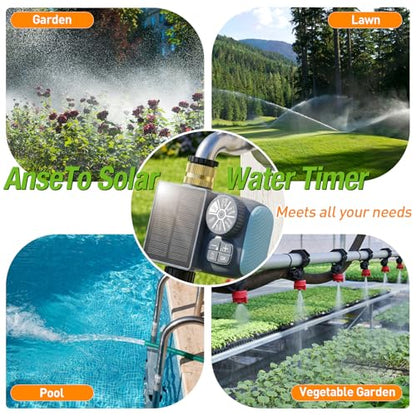 Solar Type-C Rechargeable Sprinkler Water Timer for Garden Hose Lawn
