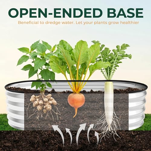 Utopia Home Galvanized Raised Garden Bed 4x2x1 Ft, Pack of 2 Silver - color: Silver, size: 4 Ft (Pack of 2)