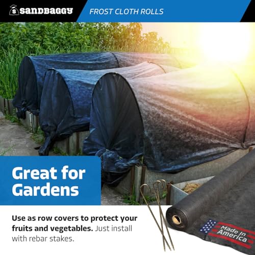 Sandbaggy Frost Cloth Rolls (3 ft x 360 ft) | Winter Cover for Shrubs, Trees, Gardens | Plant Blanket, Freeze Protection | Black, 4 oz Polypropylene (1 roll) - style: 1 roll - 3 ft x 360 ft