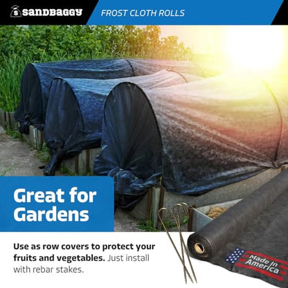 Sandbaggy Frost Cloth Rolls (3 ft x 360 ft) | Winter Cover for Shrubs, Trees, Gardens | Plant Blanket, Freeze Protection | Black, 4 oz Polypropylene (1 roll) - style: 1 roll - 3 ft x 360 ft