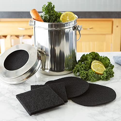 RSVP International Charcoal Compost Bin Filter 2-Piece Set Helps Keep Kitchen Smelling Fresh, Replacement - size: Filter Replacement, 2-Piece, 1-Gallon