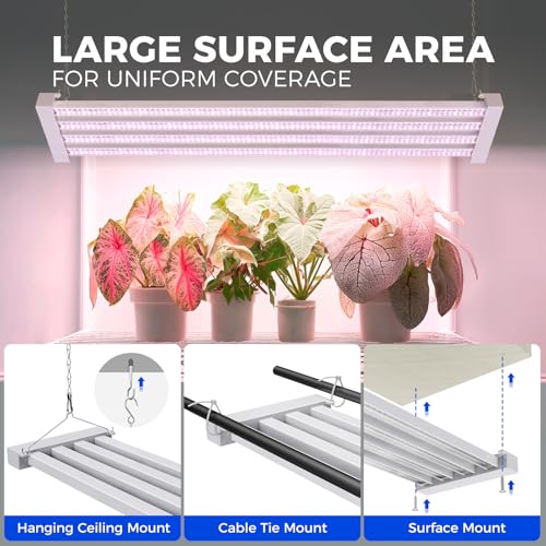 Barrina TX-L63 3FT LED Grow Light, 63W, 4 Panels Wider Coverage, High PPFD - color: Pinkish White, size: 3FT-1 Pack