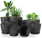 Plant Pots Indoor with Drainage 10 Pack Multi-Size Planters Spotty Black - color: Speckled Black, size: Pack of 10