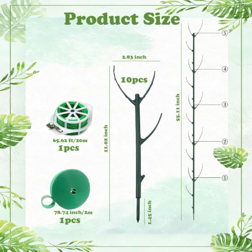 Stackable Monstera Moss Pole, 10 PCS Natural Coir Plant Support Stakes. - size: 10 Pack